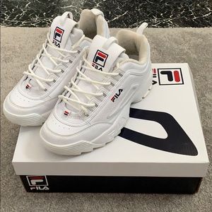 Men’s FILA Disruptor II White Sneakers w/ Box